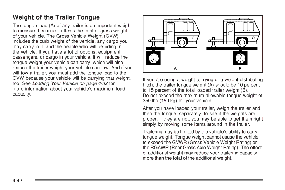 Buick 2006 manual Weight of the Trailer Tongue 