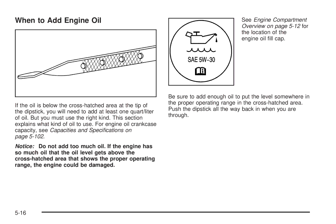 Buick 2006 manual When to Add Engine Oil 