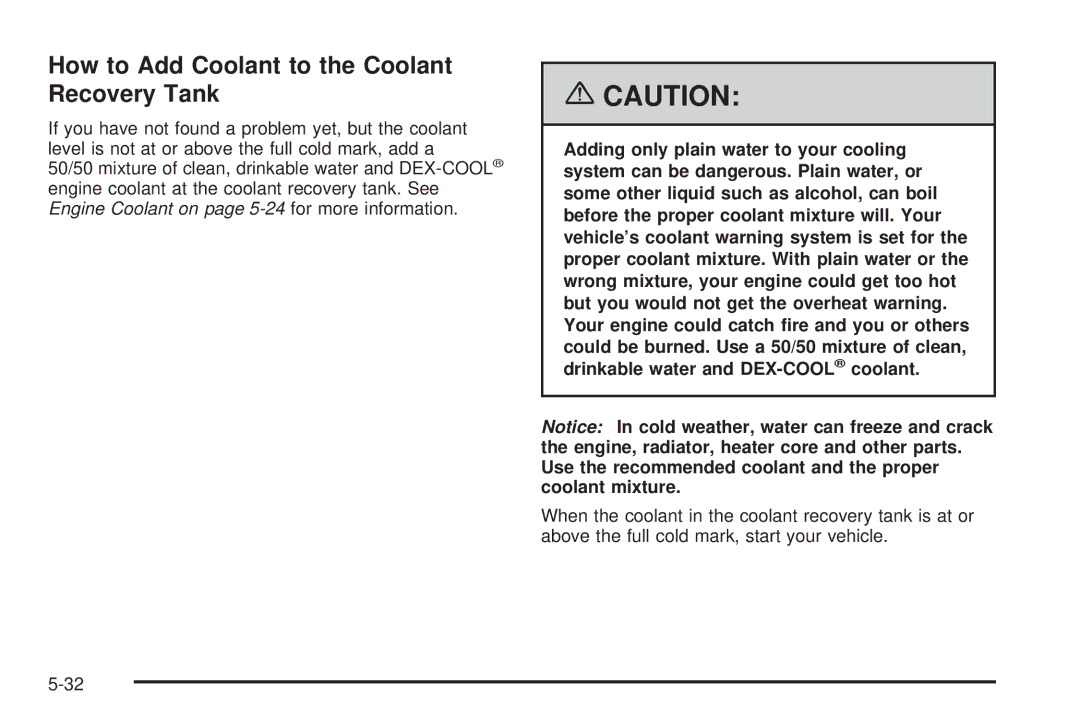 Buick 2006 manual How to Add Coolant to the Coolant Recovery Tank 