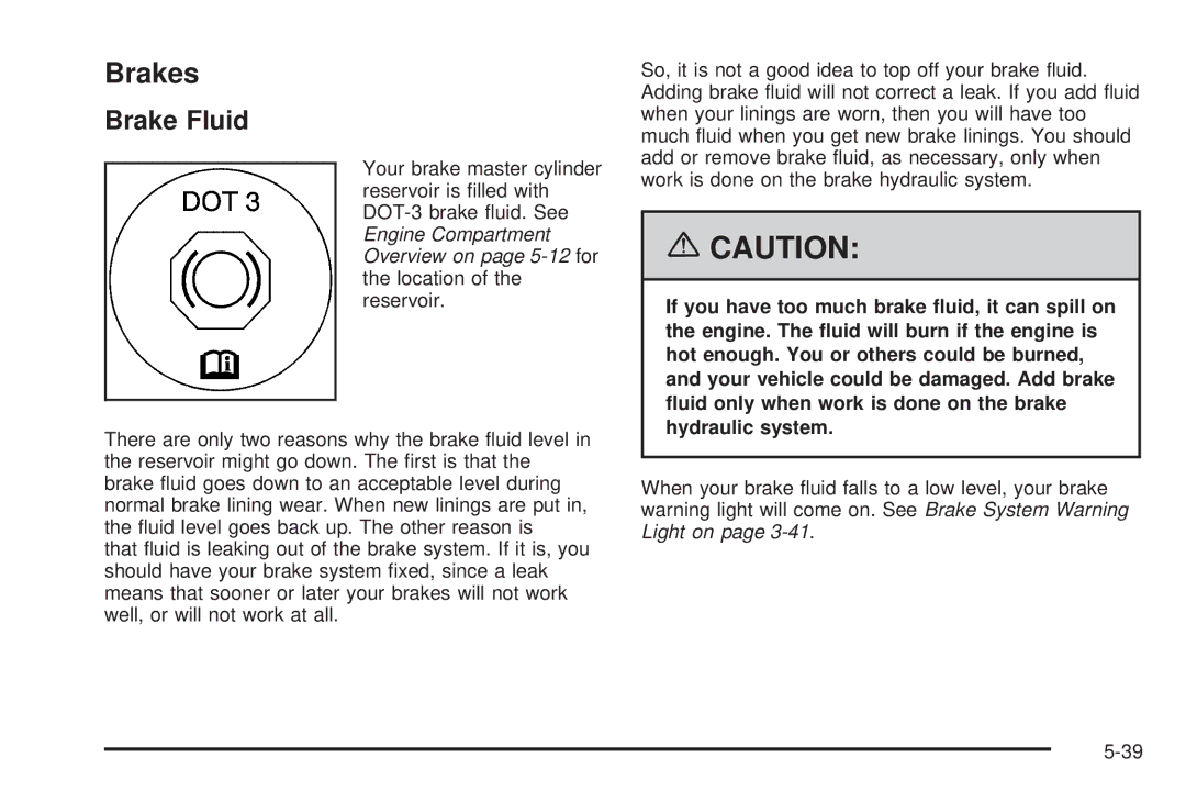 Buick 2006 manual Brakes, Brake Fluid 