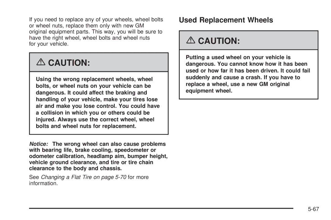 Buick 2006 manual Used Replacement Wheels 