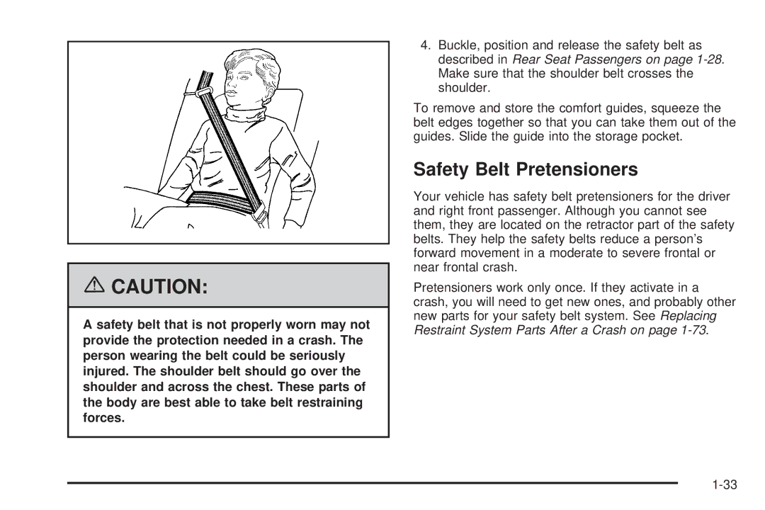 Buick 2006 manual Safety Belt Pretensioners 