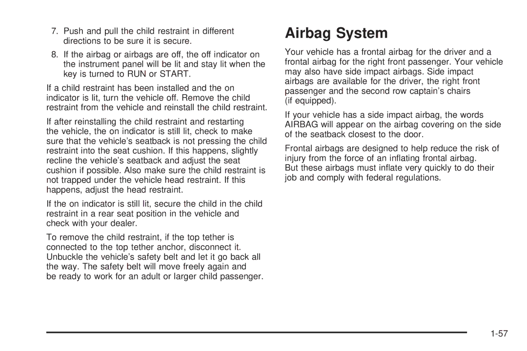 Buick 2006 manual Airbag System 