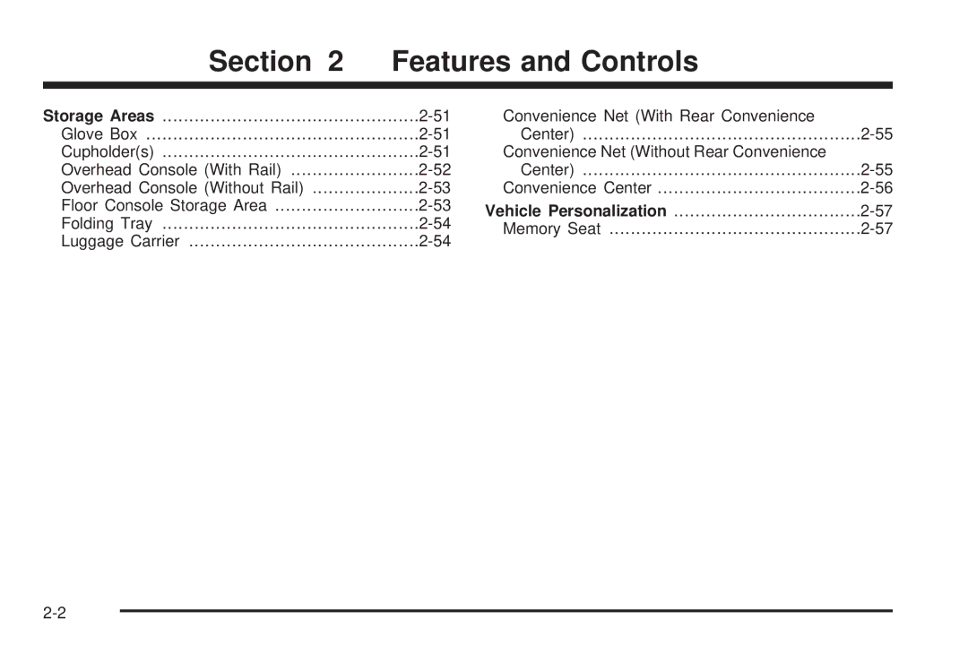 Buick 2006 manual Section Features and Controls 