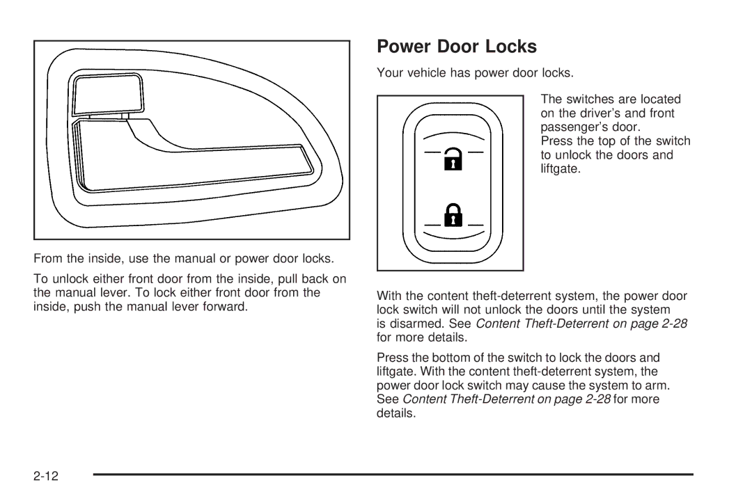 Buick 2006 manual Power Door Locks 