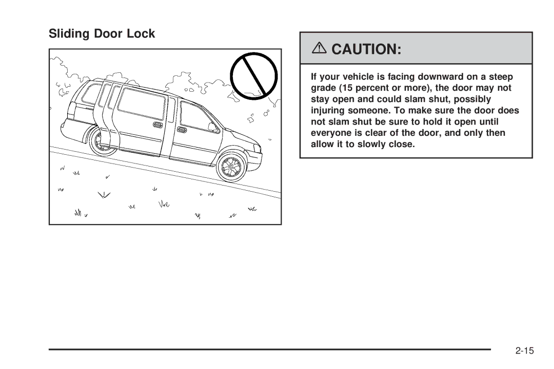 Buick 2006 manual Sliding Door Lock 