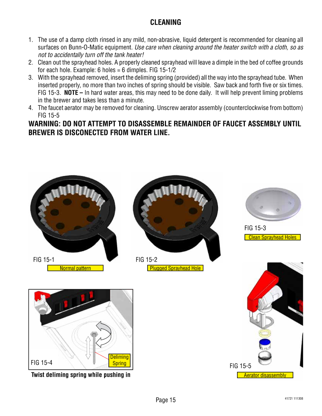 Bunn 10690 service manual Cleaning 