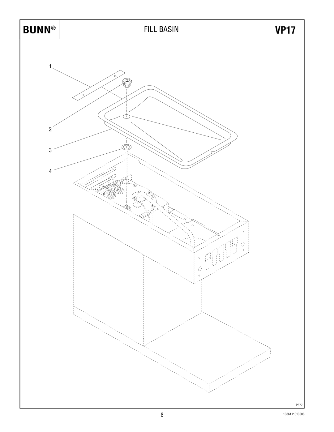 Bunn 10861 specifications Fill Basin 