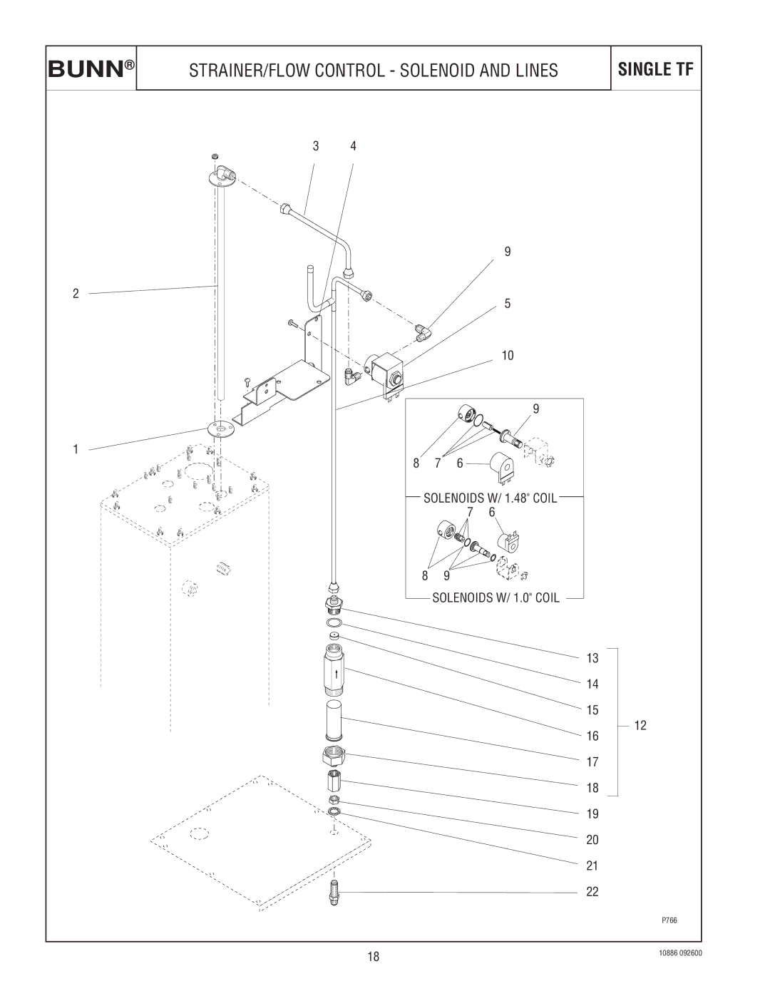 Bunn 1.5 GALLON specifications STRAINER/FLOW Control Solenoid and Lines 