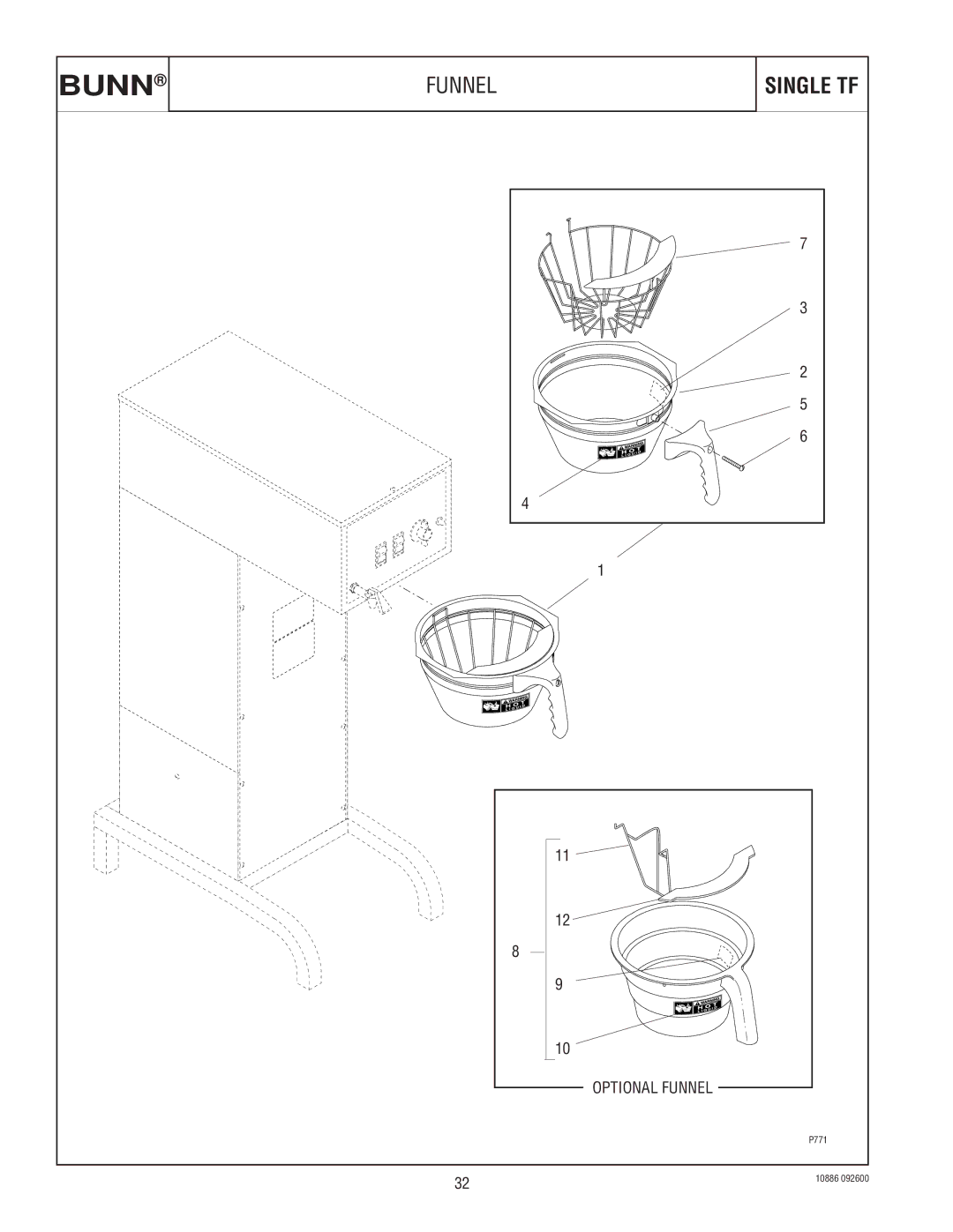 Bunn 1.5 GALLON specifications Funnel 