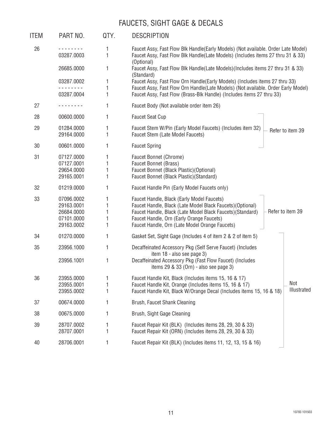 Bunn 1.5 GPR-FF specifications 03287.0003 