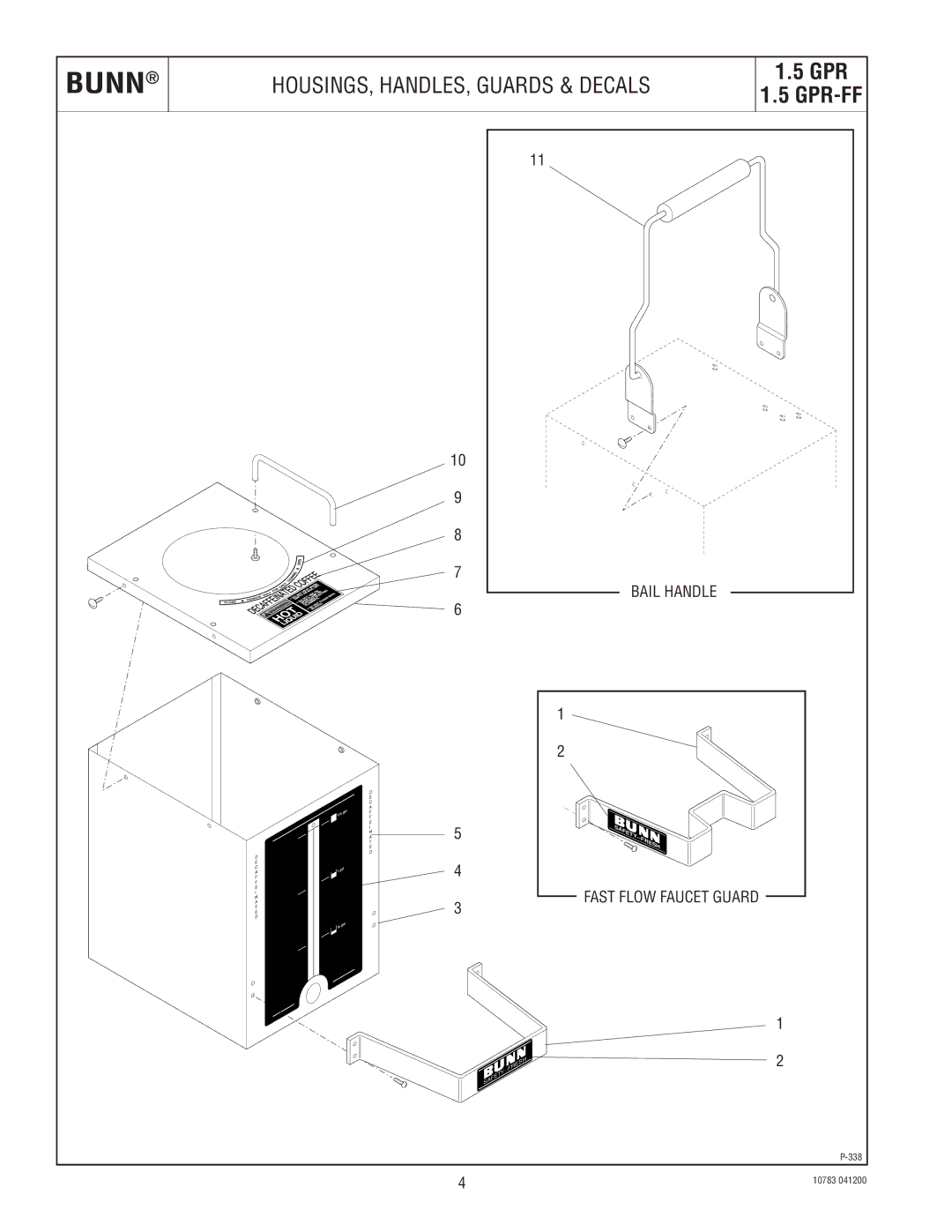 Bunn 1.5 GPR-FF specifications Bunn 