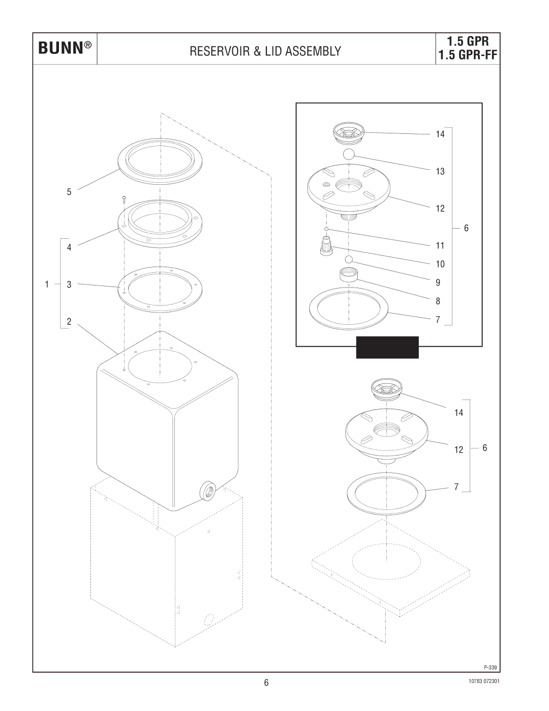 Bunn 1.5 GPR-FF specifications Gpr 