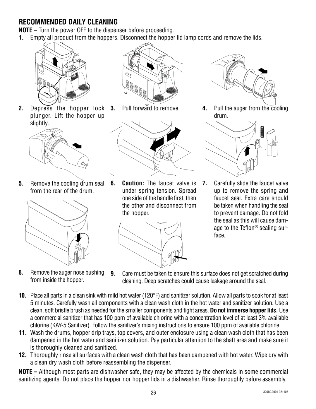 Bunn 2 manual Recommended Daily Cleaning 