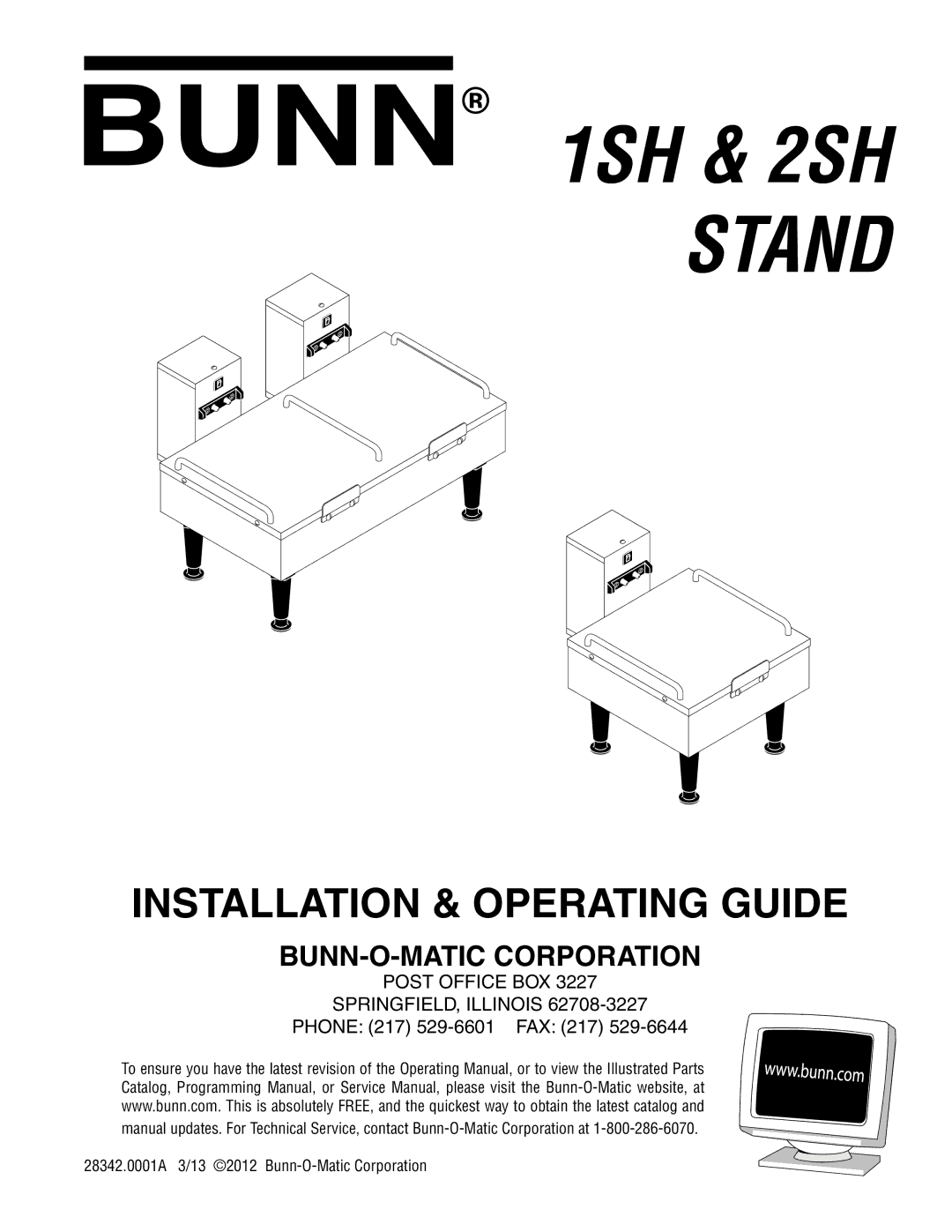 Bunn 2SH service manual Stand 