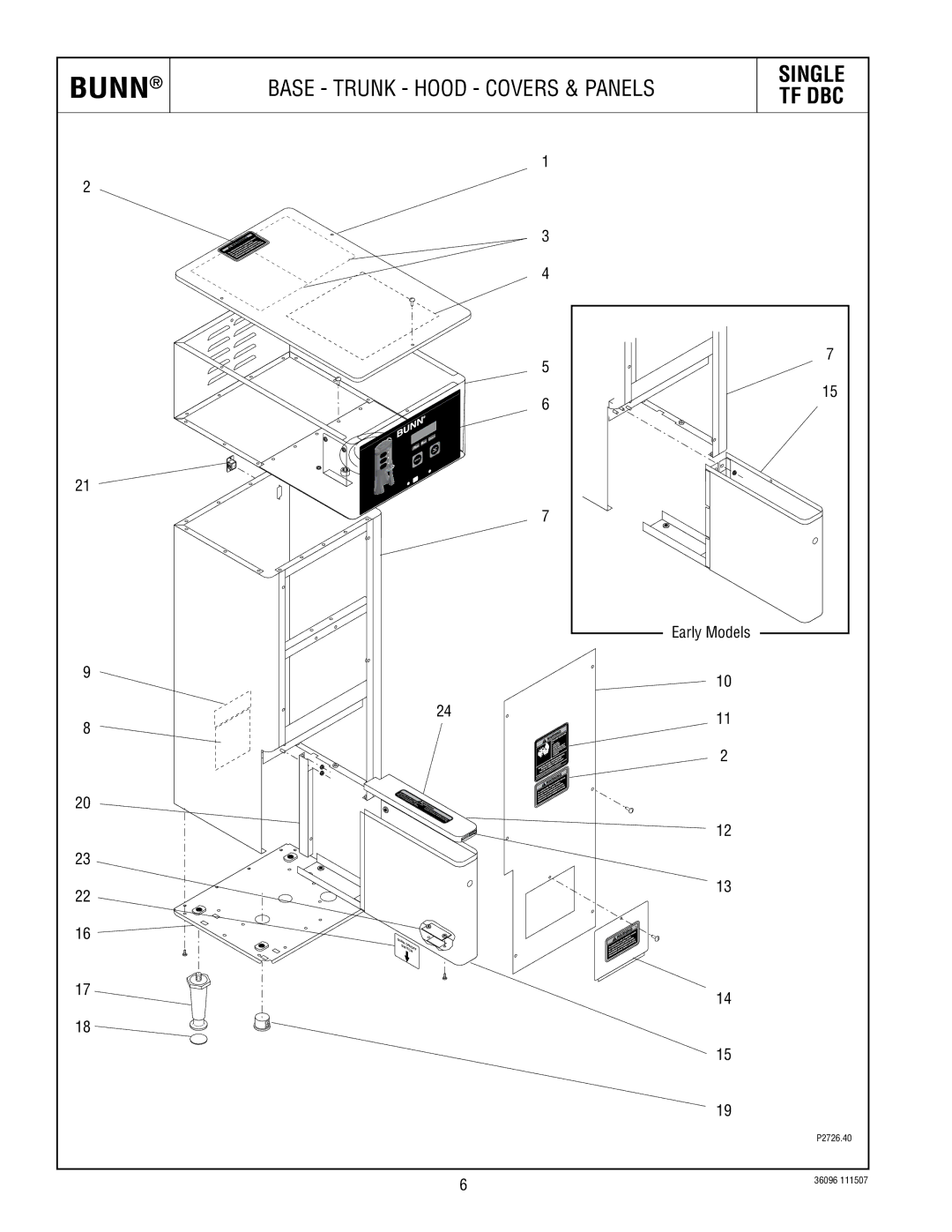 Bunn 360960001D specifications Tch 