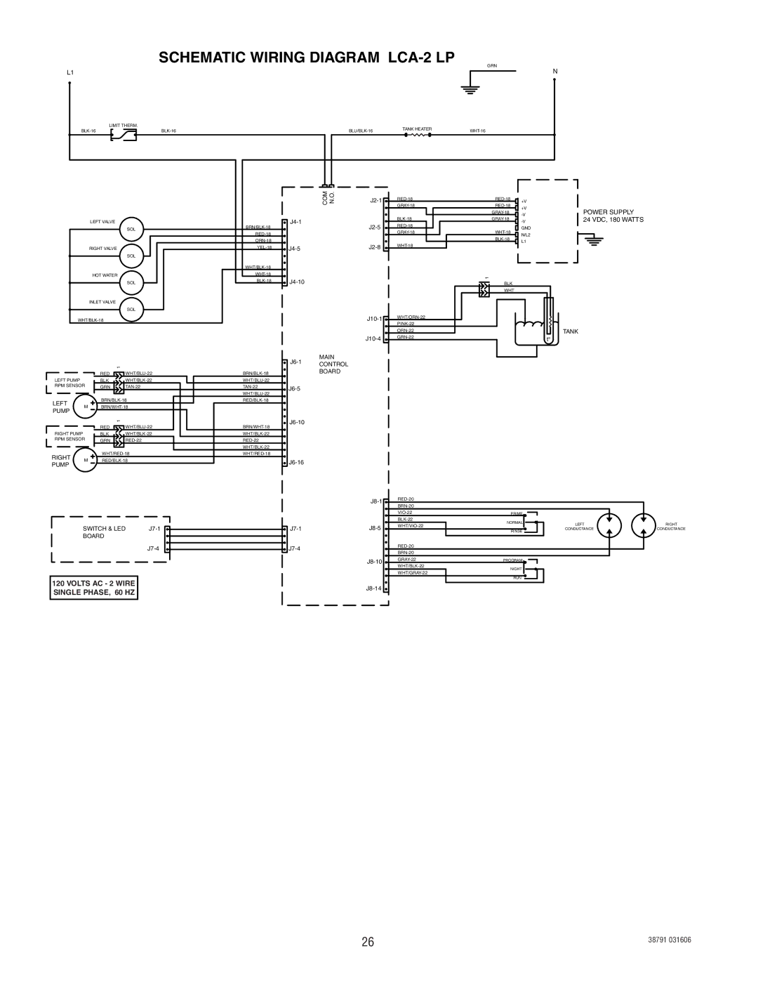 Bunn 38791.0000K service manual Schematic Wiring Diagram LCA-2 LP, Com N.O 