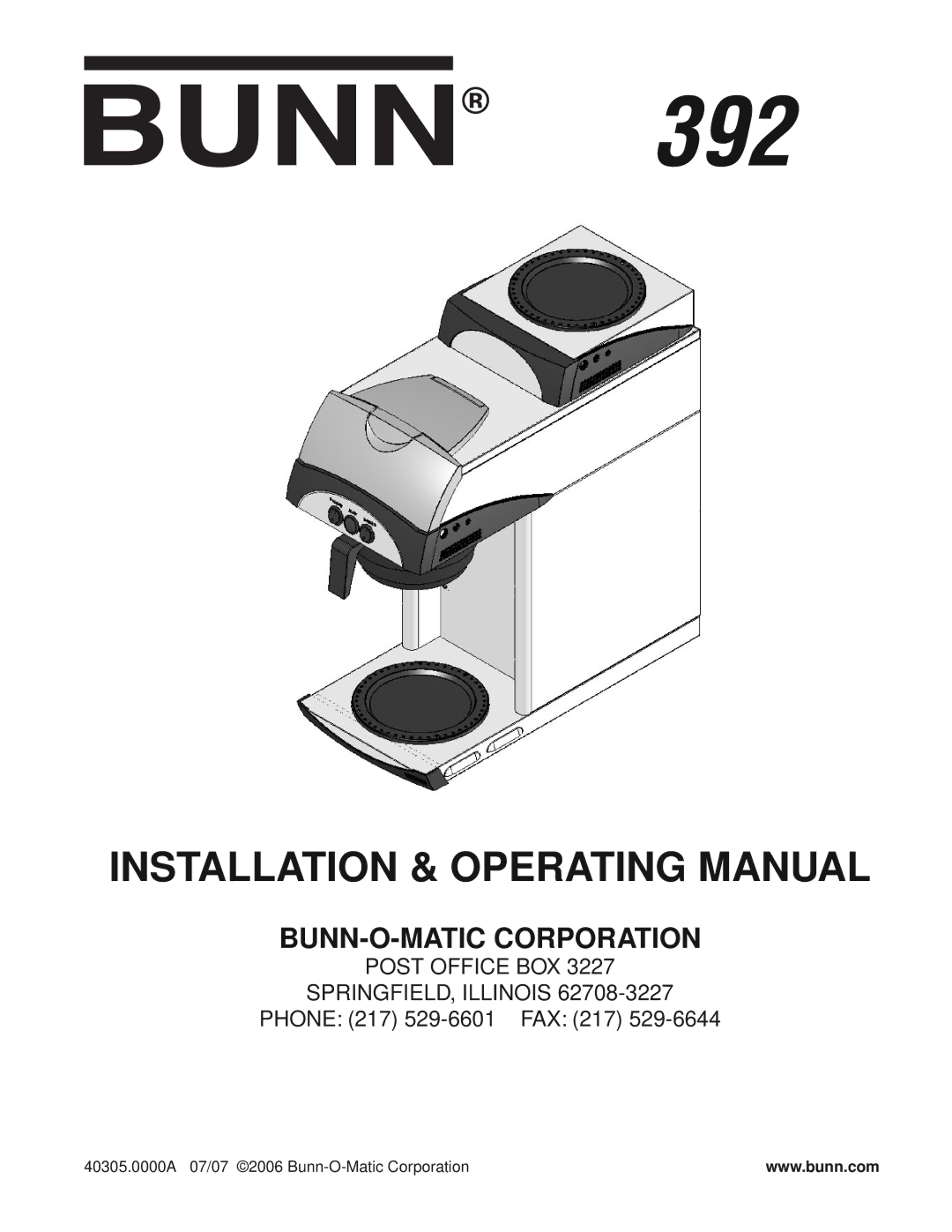 Bunn 392 manual 