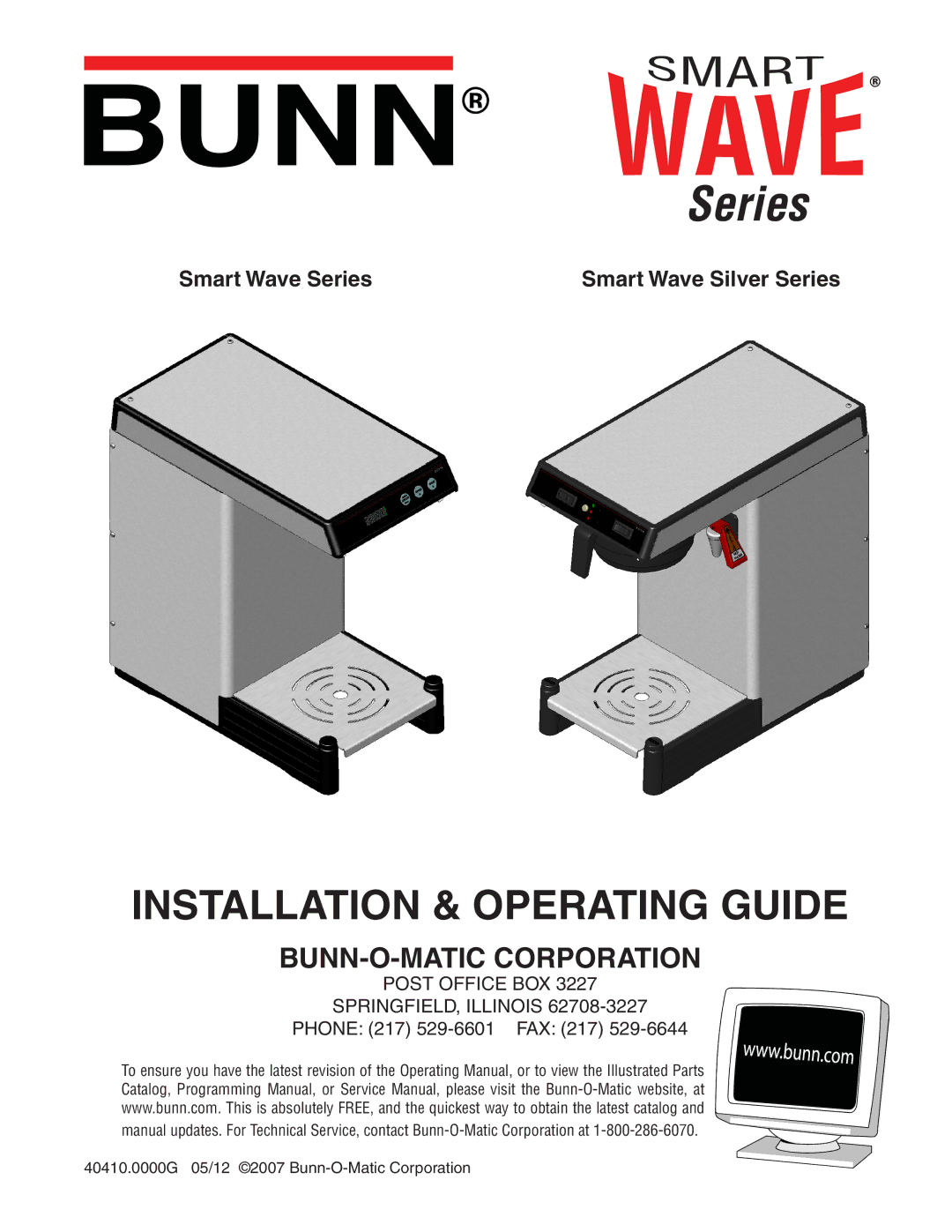 Bunn 40410.0000G service manual Series 