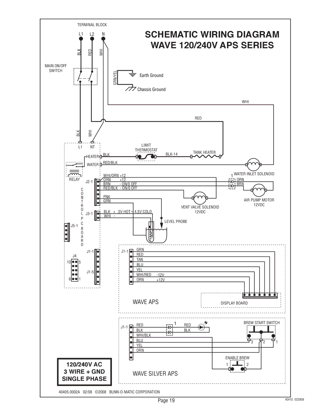 Bunn 40410.0000G service manual Schematic Wiring Diagram 