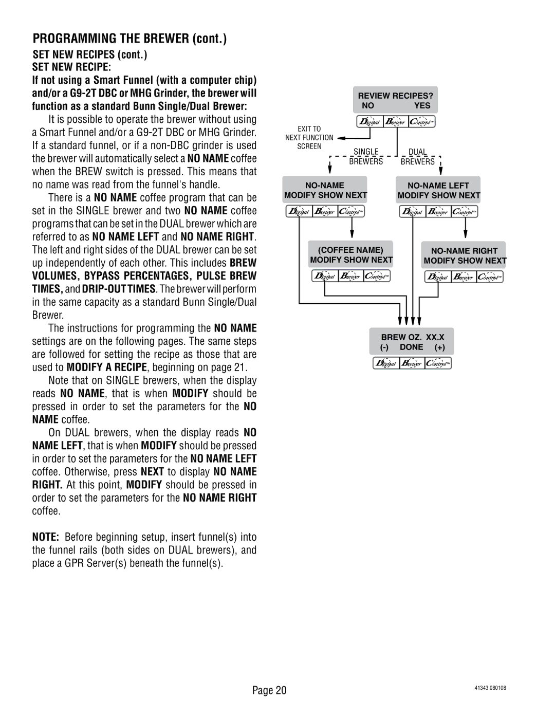 Bunn 41343 manual Review RECIPES? No YES 