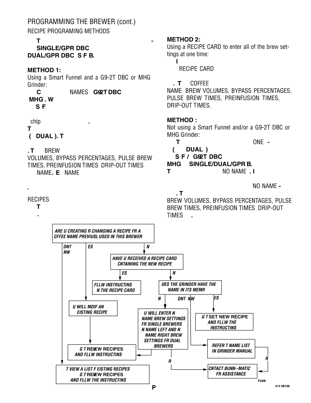 Bunn 41343 manual Recipe Programing Methods, Using a Smart Funnel and a G9-2T DBC or MHG Grinder, Recipes, DRIP-OUT Times 