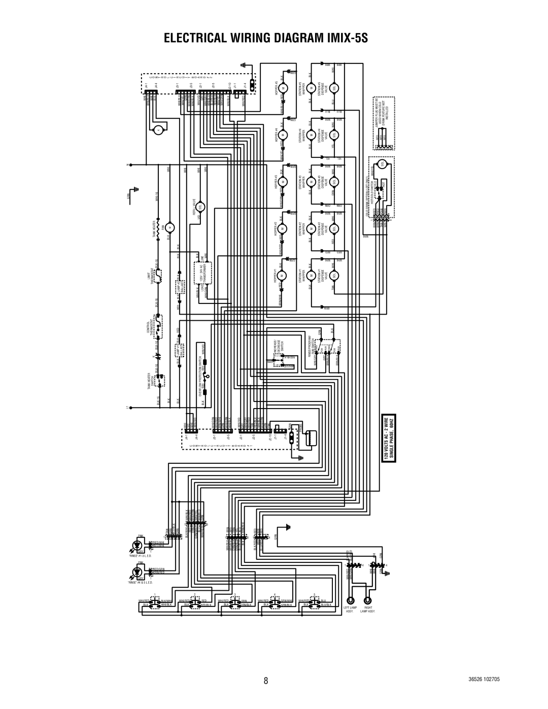 Bunn IMIX-3S manual Electrical Wiring Diagram IMIX-5S 