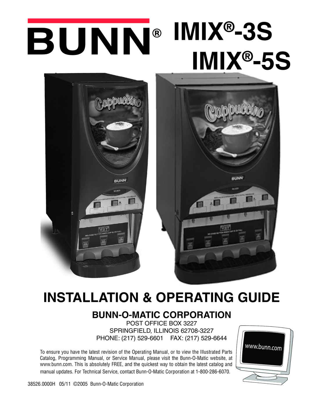 Bunn service manual IMIX-3S IMIX-5S, Phone 217 529-6601 FAX 217 