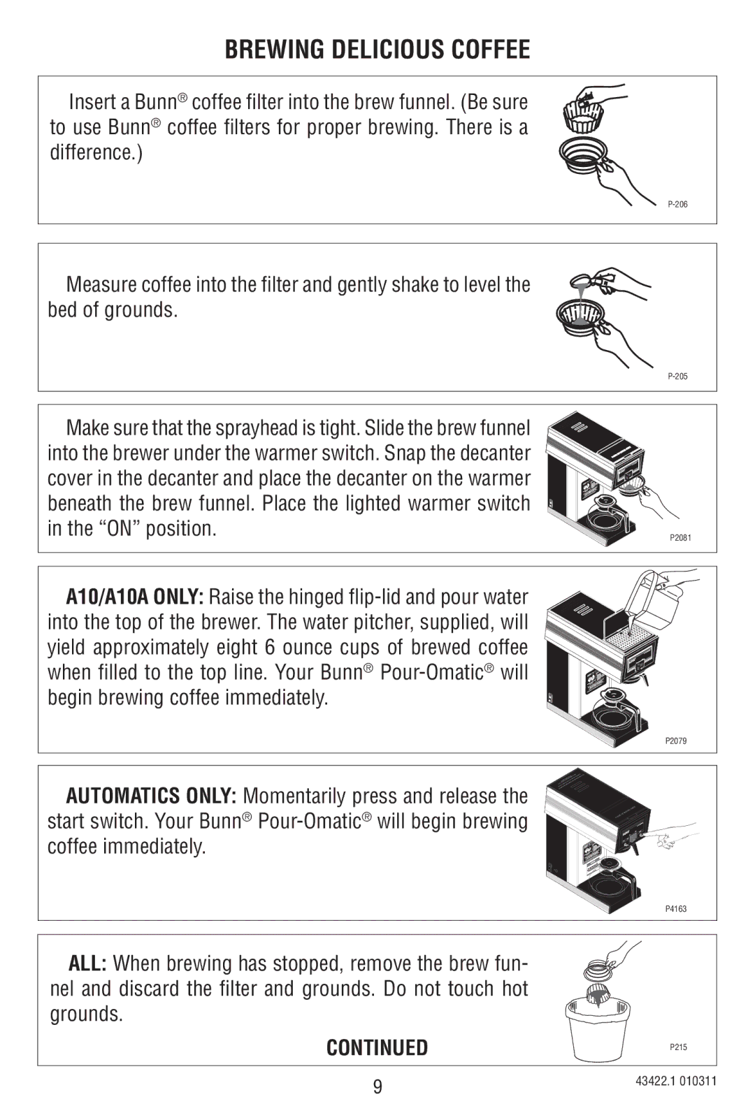 Bunn A10 specifications Brewing Delicious Coffee 