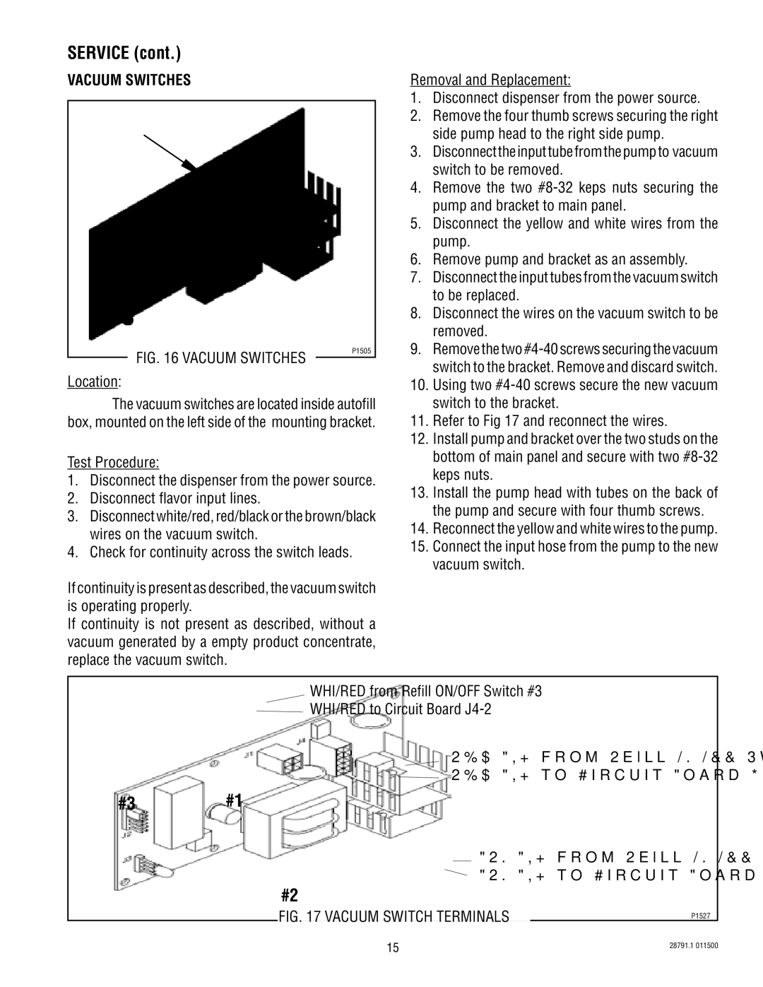 Bunn AF PR-3 service manual #3#1, Vacuum Switches 