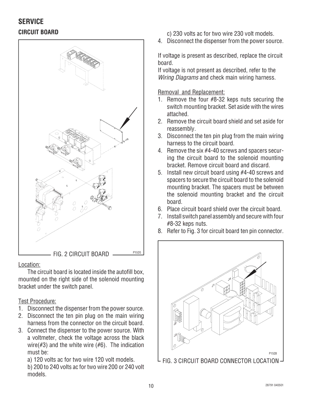 Bunn AFPO-2 SL, AFPO-3 service manual Circuit Board Connector Location 