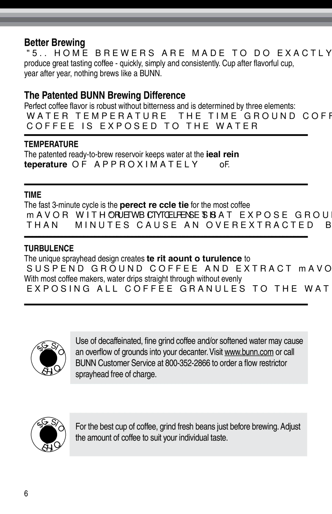 Bunn Bunn BTX-B, 38200.0016 manual Better Brewing, Patented Bunn Brewing Difference, Temperature, Time, Turbulence 