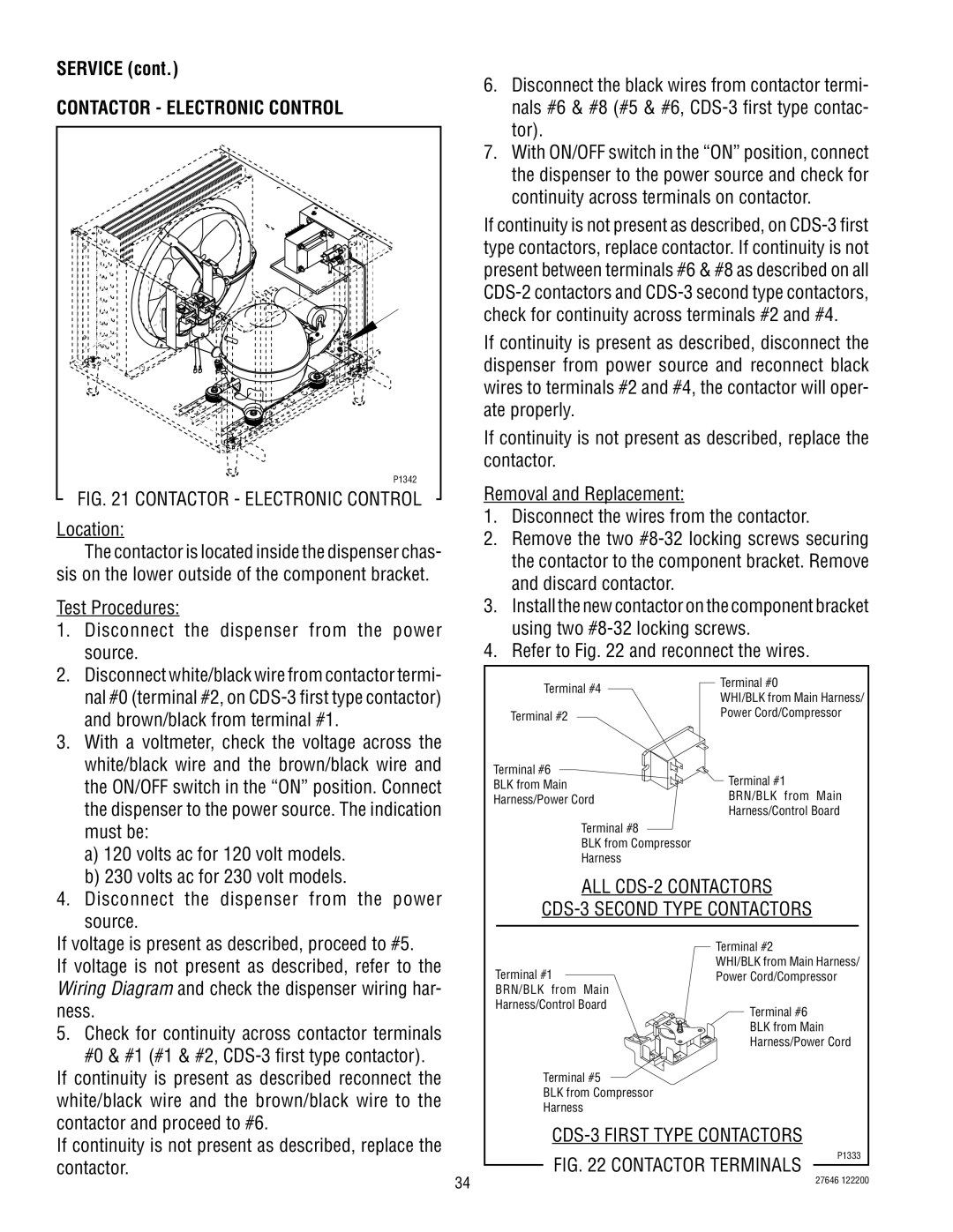 Bunn CDS-3 service manual Contactor Electronic Control 