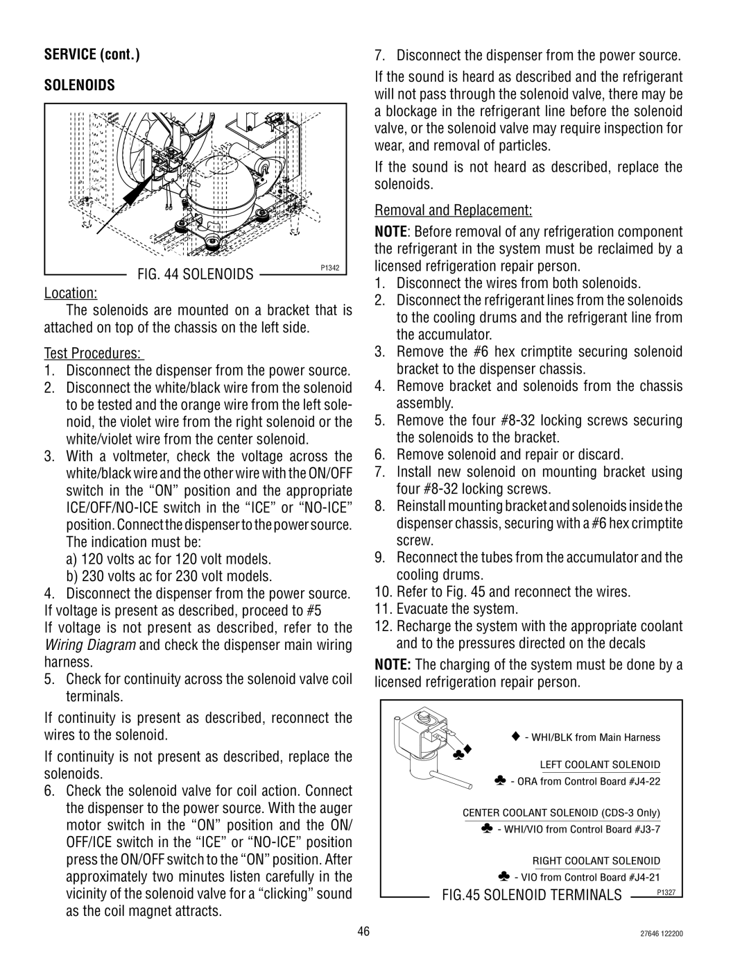 Bunn CDS-3 service manual Solenoids 