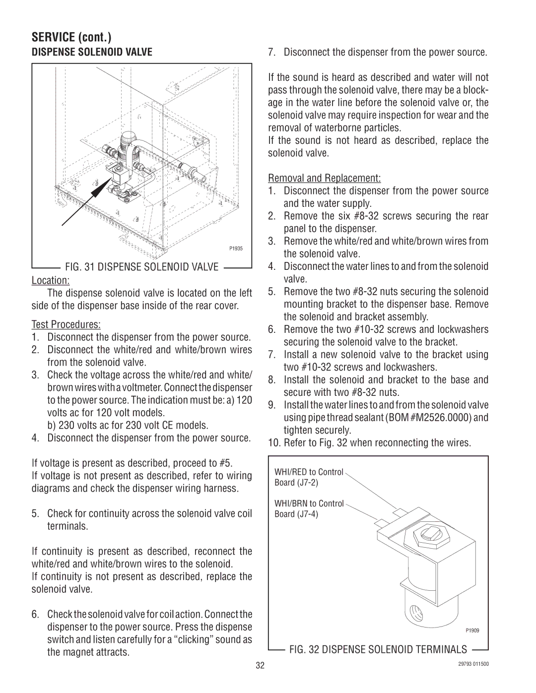 Bunn CDS-3 manual Dispense Solenoid Valve 