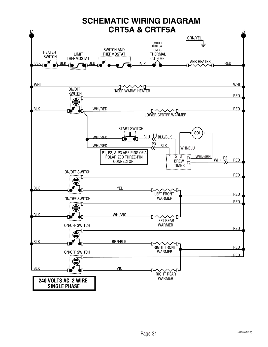 Bunn CRT5, CRTF5 service manual 10478 