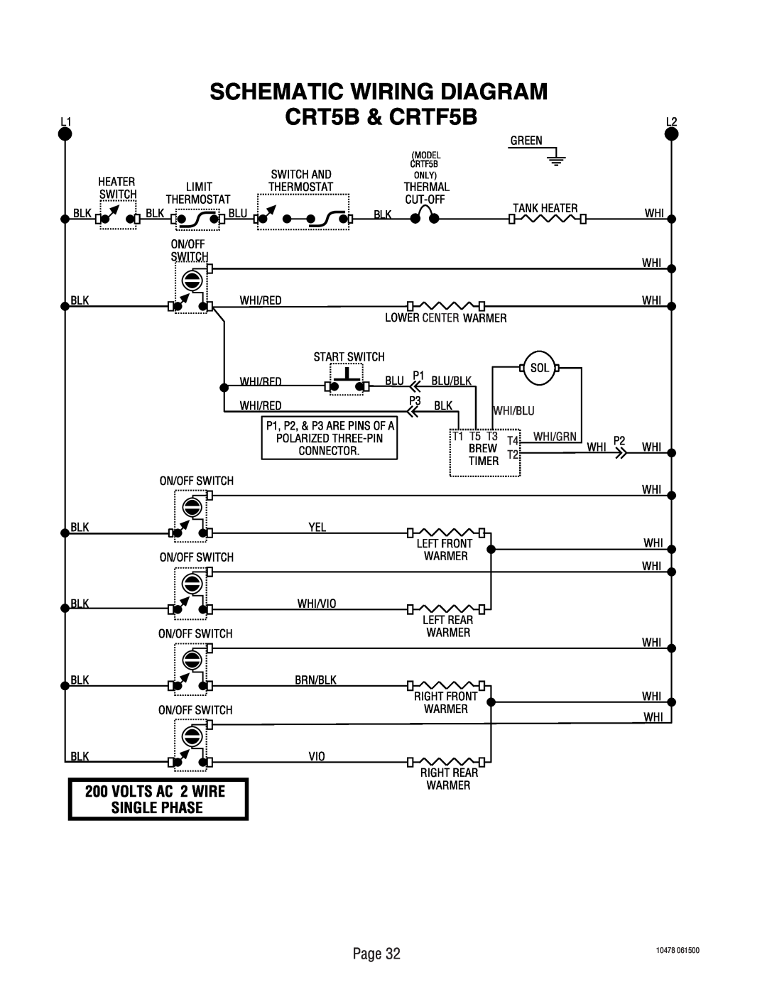 Bunn CRTF5, CRT5 service manual Page, 10478 