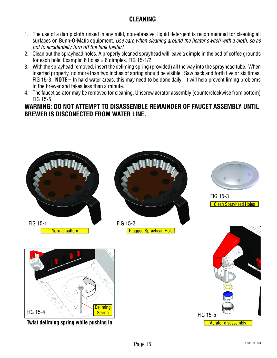 Bunn CWTF, CT service manual Cleaning 