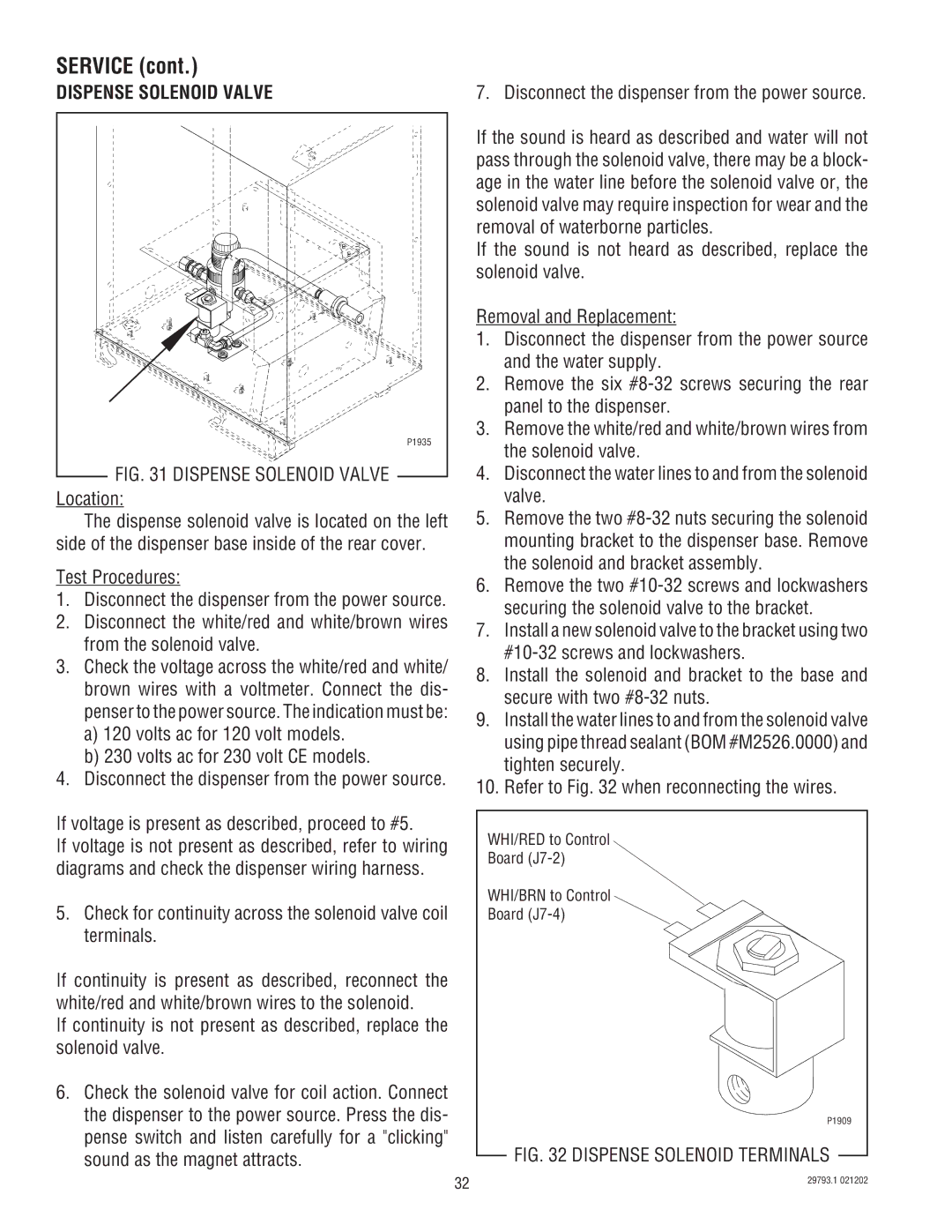 Bunn dispenser service manual Dispense Solenoid Valve Location 