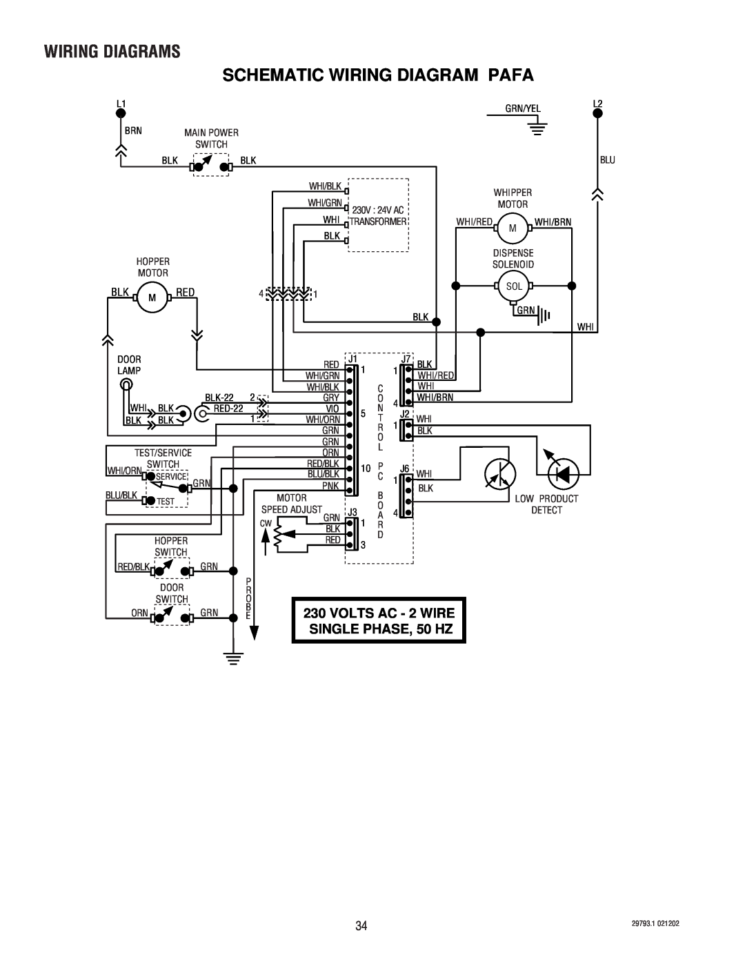 Bunn dispenser service manual Schematic Wiring Diagram Pafa, Wiring Diagrams, VOLTS AC - 2 WIRE, SINGLE PHASE, 50 HZ 