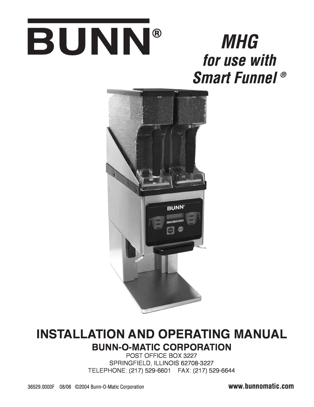 Bunn Dual SH manual Bunn-O-Maticcorporation, Post Office Box, Springfield, Illinois, Telephone, Fax 