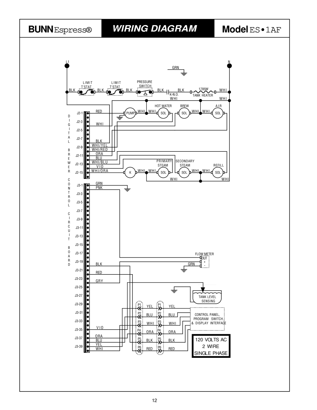 Bunn ES.1AF service manual Wiring Diagram 