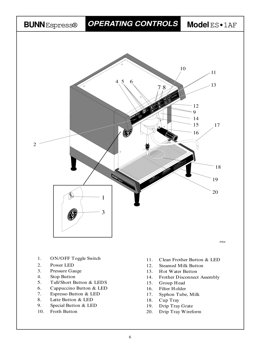 Bunn ES.1AF service manual Model ES1AF 