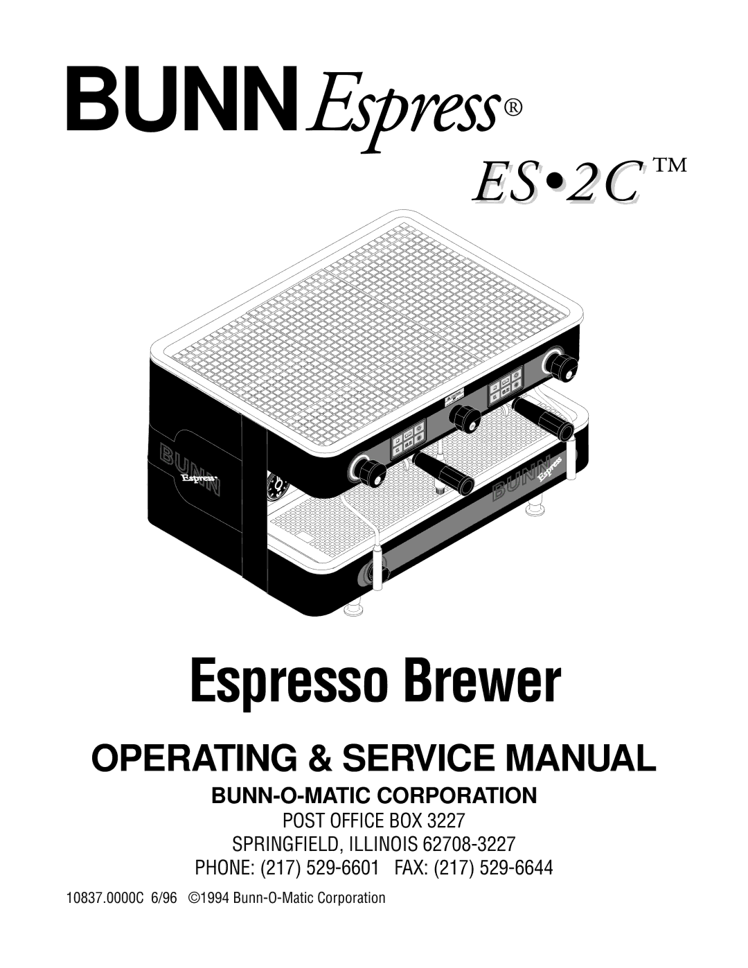 Bunn ES.2C service manual BUNNEspress 