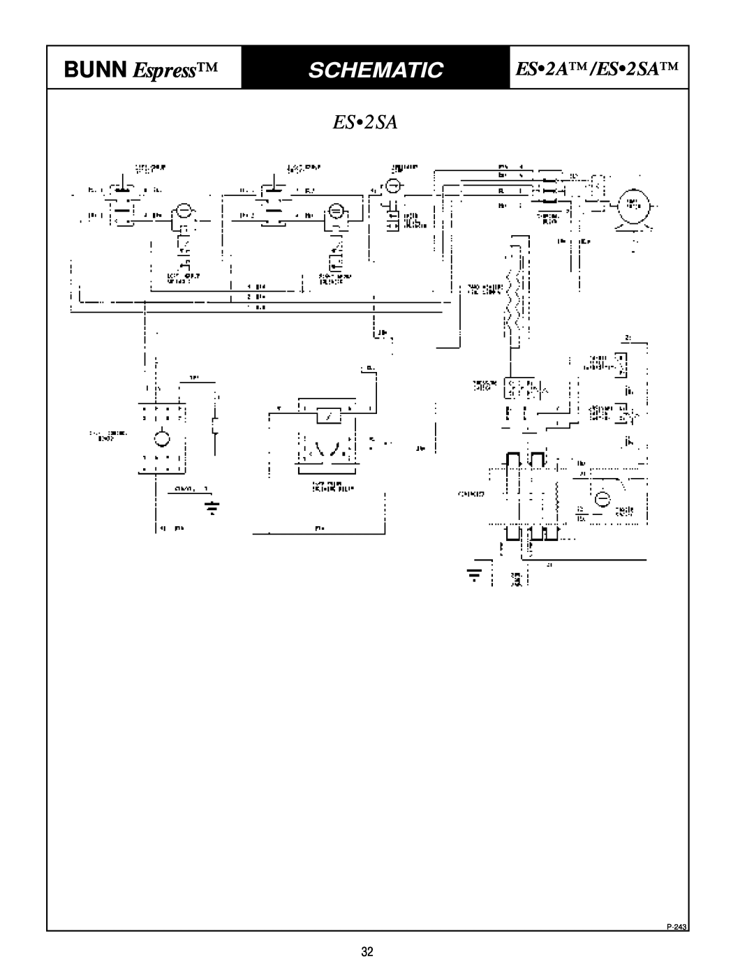Bunn service manual Schematic, BUNN Espress, ES2A/ES2SA, P-243 