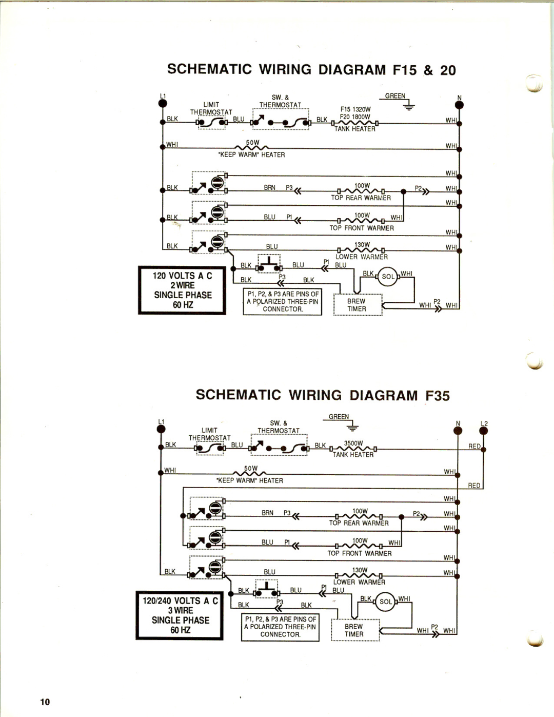 Bunn F-35, F-15, F-20 service manual Schematic Wiring Diagram F15, LliJ 