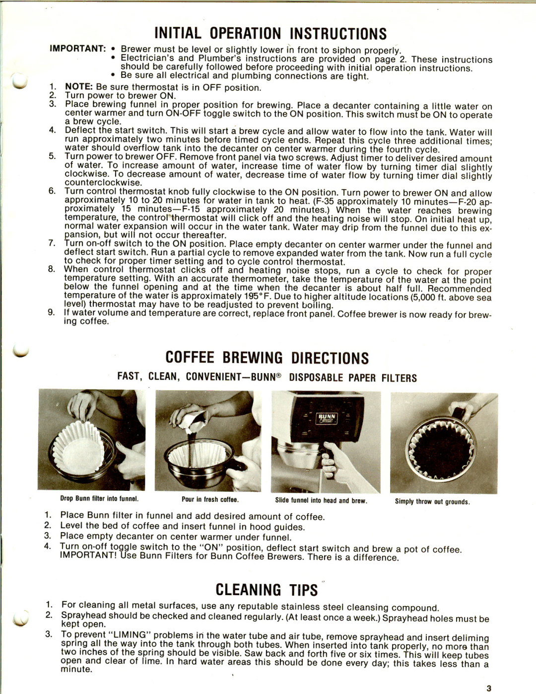 Bunn F-15, F-35, F-20 service manual 32\..-t 