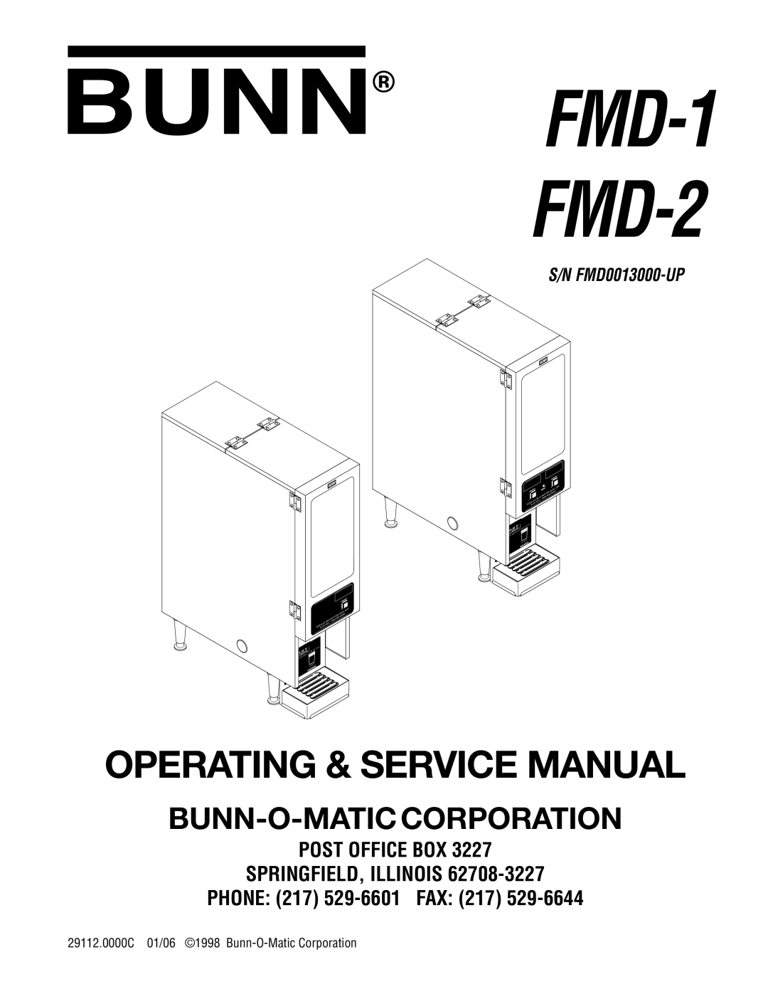 Bunn FMD-1 FMD-2 service manual 