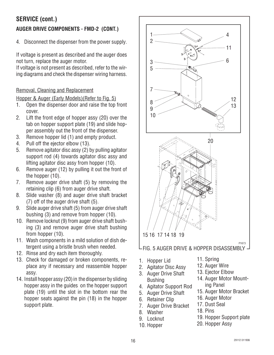 Bunn FMD-1 FMD-2 service manual Hopper Hopper Assy 