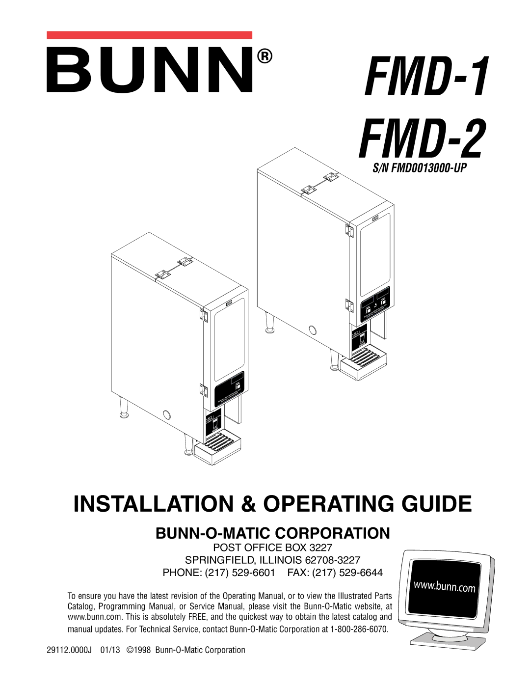 Bunn service manual FMD-1 FMD-2 